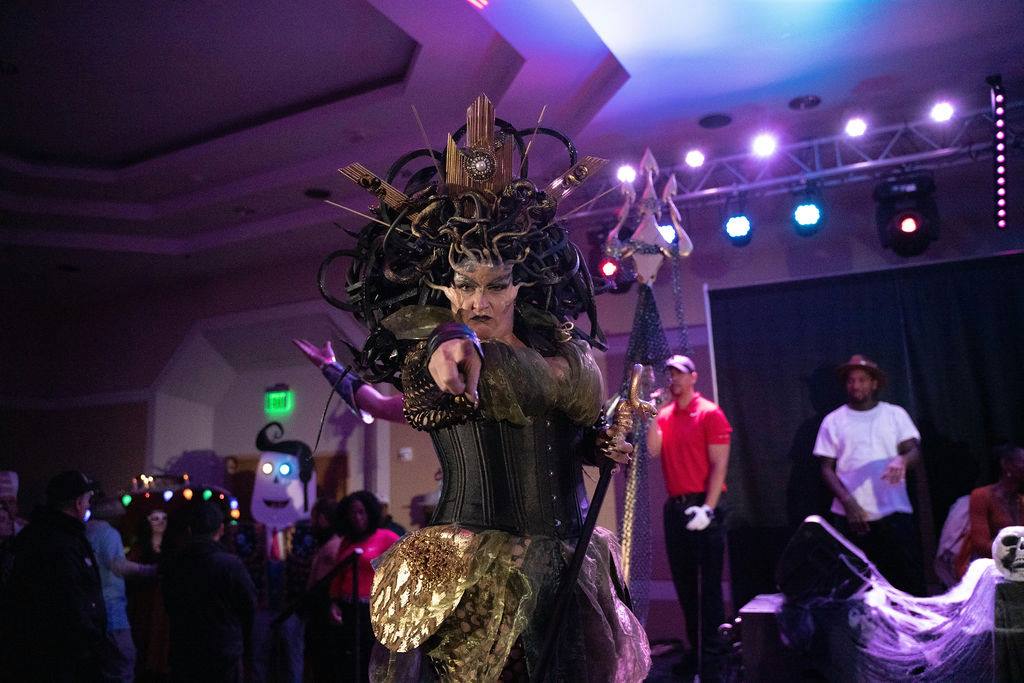 Nocturnal party goer in costume