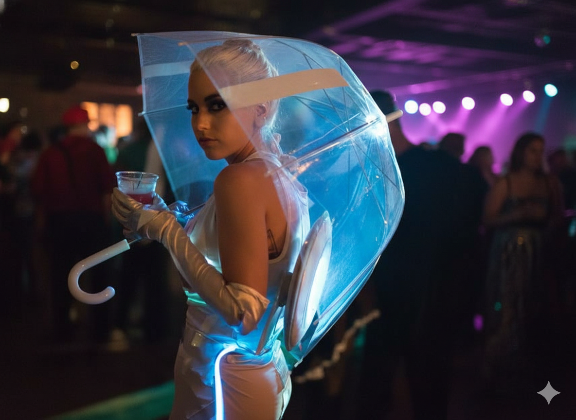 Nocturnal party goer in costume