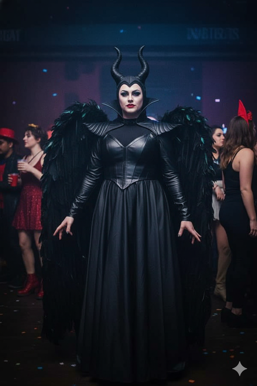 Nocturnal party goer in costume